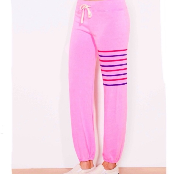 🆕 Anthropology | Sundry Pink Stripes Joggers. Size 3 (Large) - Picture 3 of 10